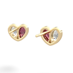 White Topaz 'Our Heart' 14K Yellow Gold earrings E5072