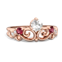 White Topaz Crown Keepsake 14K Rose Gold ring R5740