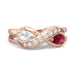 White Topaz Diamond Infinity 14K Rose Gold ring R5390