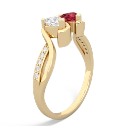 White Topaz Side By Side 14K Yellow Gold ring R3090