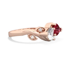 White Topaz Floral Elegance 14K Rose Gold ring R5790