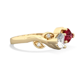 White Topaz Floral Elegance 14K Yellow Gold ring R5790