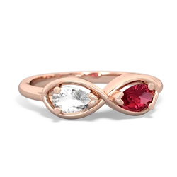 White Topaz Infinity 14K Rose Gold ring R5050