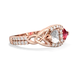 White Topaz Sparkling Celtic Knot 14K Rose Gold ring R2645