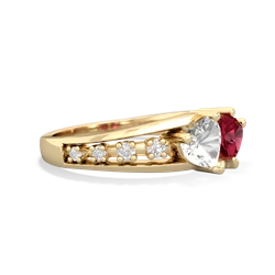 White Topaz Heart To Heart 14K Yellow Gold ring R3342