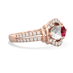 White Topaz Art-Deco Keepsake 14K Rose Gold ring R5630