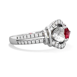 White Topaz Art-Deco Keepsake 14K White Gold ring R5630