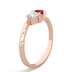 White Topaz Sweethearts 14K Rose Gold ring R5260