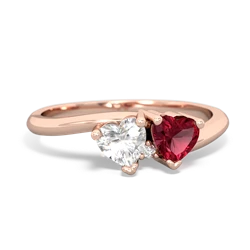 White Topaz Sweethearts 14K Rose Gold ring R5260