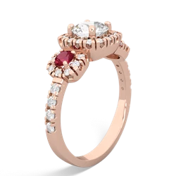 White Topaz Regal Halo 14K Rose Gold ring R5350