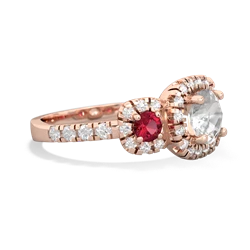 White Topaz Regal Halo 14K Rose Gold ring R5350