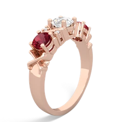 White Topaz Hugs And Kisses 14K Rose Gold ring R5016