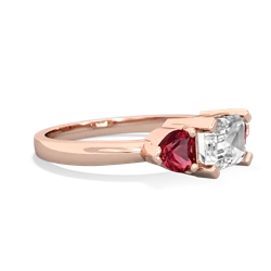 White Topaz Three Stone 14K Rose Gold ring R5235