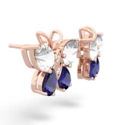 White Topaz Butterfly 14K Rose Gold earrings E2215