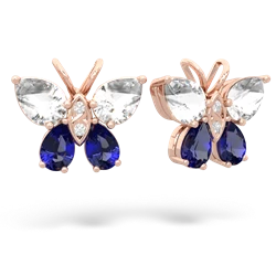 White Topaz Butterfly 14K Rose Gold earrings E2215