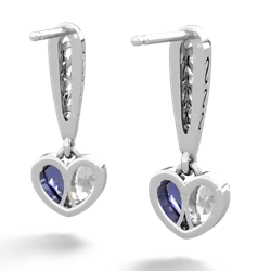 White Topaz Filligree Heart 14K White Gold earrings E5070