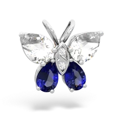 White Topaz Butterfly 14K White Gold pendant P2215