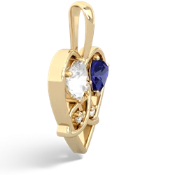 White Topaz Celtic Trinity Heart 14K Yellow Gold pendant P5331