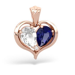 White Topaz Two Become One 14K Rose Gold pendant P5330