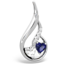 White Topaz Keepsake Curves 14K White Gold pendant P5450