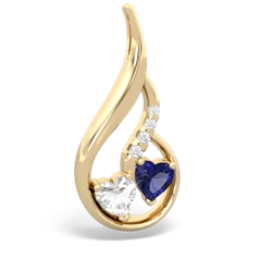 White Topaz Keepsake Curves 14K Yellow Gold pendant P5450