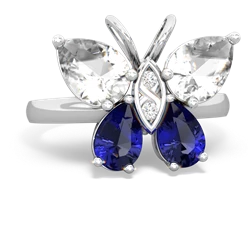 White Topaz Butterfly 14K White Gold ring R2215