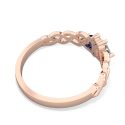 White Topaz Heart To Heart Braid 14K Rose Gold ring R5870