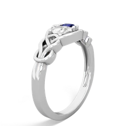 White Topaz Celtic Love Knot 14K White Gold ring R5420