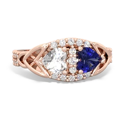 White Topaz Sparkling Celtic Knot 14K Rose Gold ring R2645