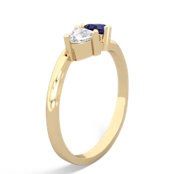 White Topaz Sweethearts 14K Yellow Gold ring R5260