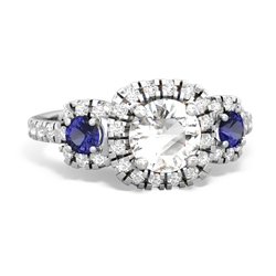 White Topaz Regal Halo 14K White Gold ring R5350