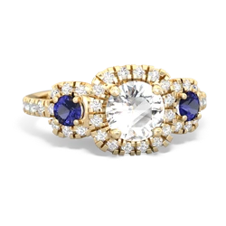 White Topaz Regal Halo 14K Yellow Gold ring R5350