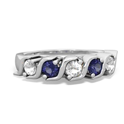 White Topaz Anniversary Band 14K White Gold ring R2089