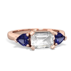 White Topaz Three Stone 14K Rose Gold ring R5235