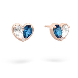 White Topaz 'Our Heart' 14K Rose Gold earrings E5072