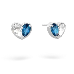 White Topaz 'Our Heart' 14K White Gold earrings E5072