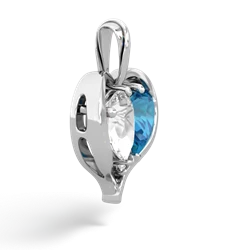 White Topaz Two Become One 14K White Gold pendant P5330