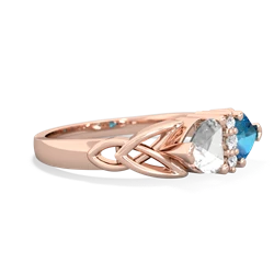 White Topaz Celtic Knot Double Heart 14K Rose Gold ring R5040