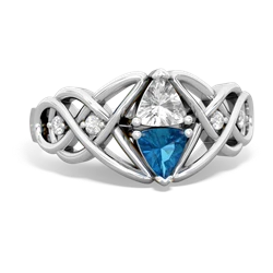 White Topaz Keepsake Celtic Knot 14K White Gold ring R5300