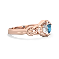 White Topaz Celtic Love Knot 14K Rose Gold ring R5420