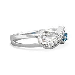 White Topaz Diamond Infinity 14K White Gold ring R5390