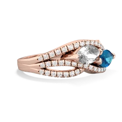 White Topaz Diamond Rivers 14K Rose Gold ring R3070