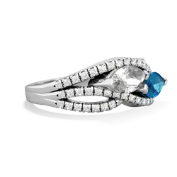 White Topaz Diamond Rivers 14K White Gold ring R3070