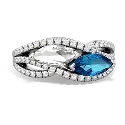 White Topaz Diamond Rivers 14K White Gold ring R3070