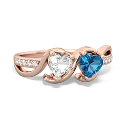 White Topaz Side By Side 14K Rose Gold ring R3090