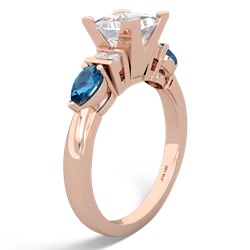 White Topaz 6Mm Princess Eternal Embrace Engagement 14K Rose Gold ring C2002