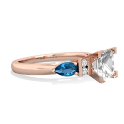 White Topaz 6Mm Princess Eternal Embrace Engagement 14K Rose Gold ring C2002