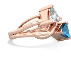 White Topaz Split Band Swirl 14K Rose Gold ring R2341