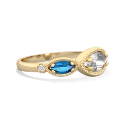 White Topaz Milgrain Marquise 14K Yellow Gold ring R5700