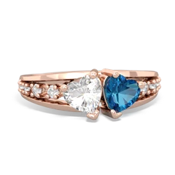 White Topaz Heart To Heart 14K Rose Gold ring R3342